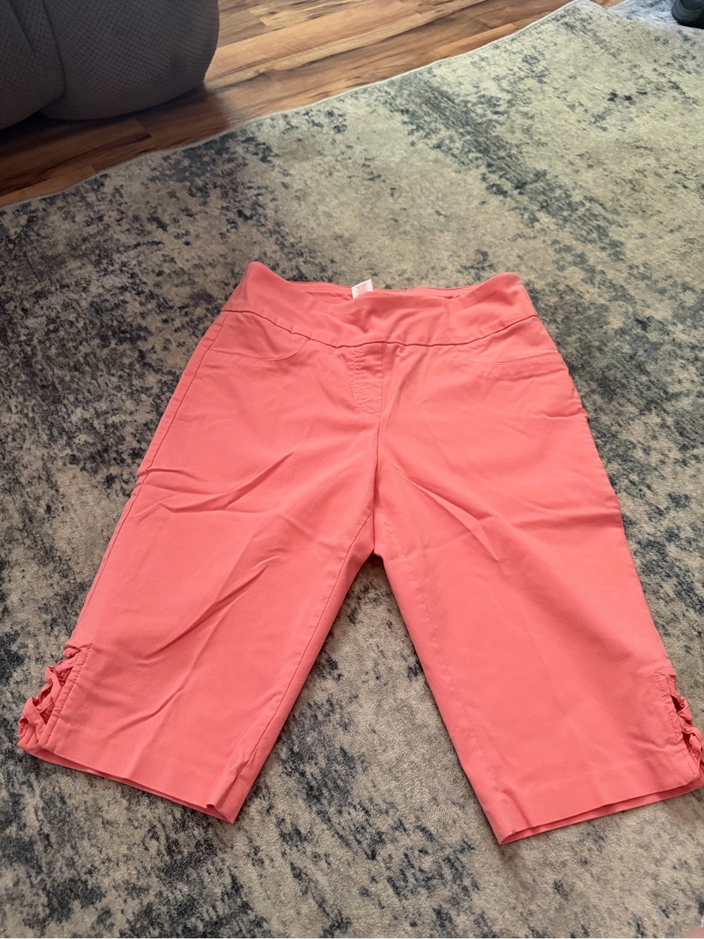 hearts of palm Coral Pull-On Bermuda Shorts